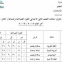 جدول امتحانات الصف الثاني الابتدائي 2013 محافظة الاسكندرية